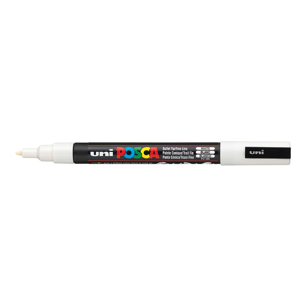 POSCA PC-3M Bullet Tip 0.9-1.3mm Water Based Paint Marker - White 6-pack WBM-PC3M-WHT