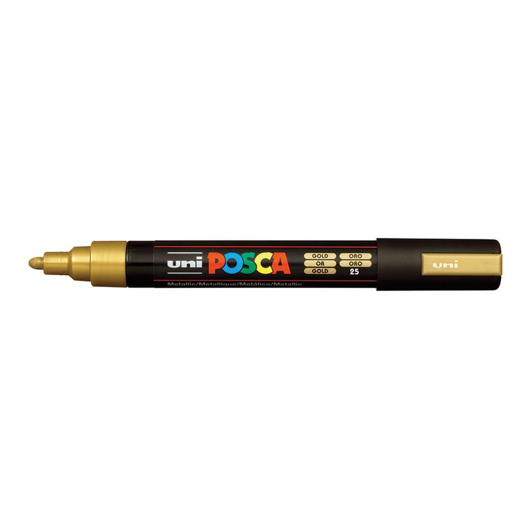 POSCA PC-5M Bullet Tip 1.8-2.5mm Medium Water Based Paint Marker - Gold 6-pack WBM-PC5M-GLD