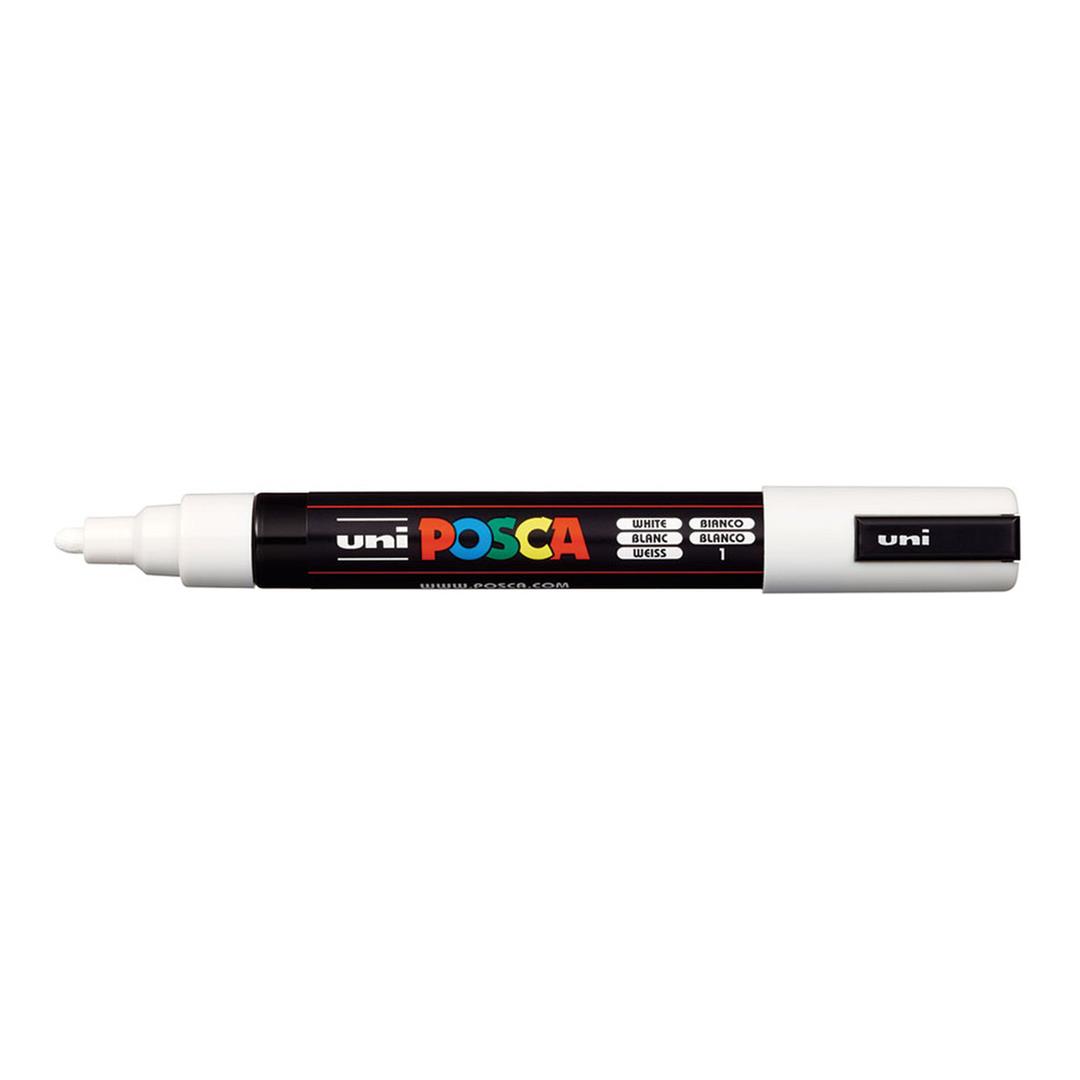 POSCA PC-5M Bullet Tip 1.8-2.5mm Medium Water Based Paint Marker - White 6-pack WBM-PC5M-WHT