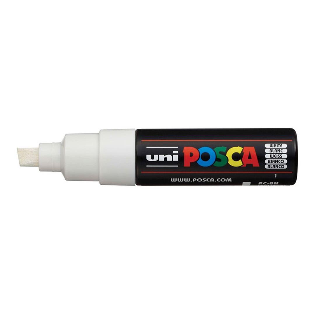 POSCA PC-8K Broad Chisel Tip 8.0mm Water Based Paint Marker - White 6-pack WBM-PC8K-WHT