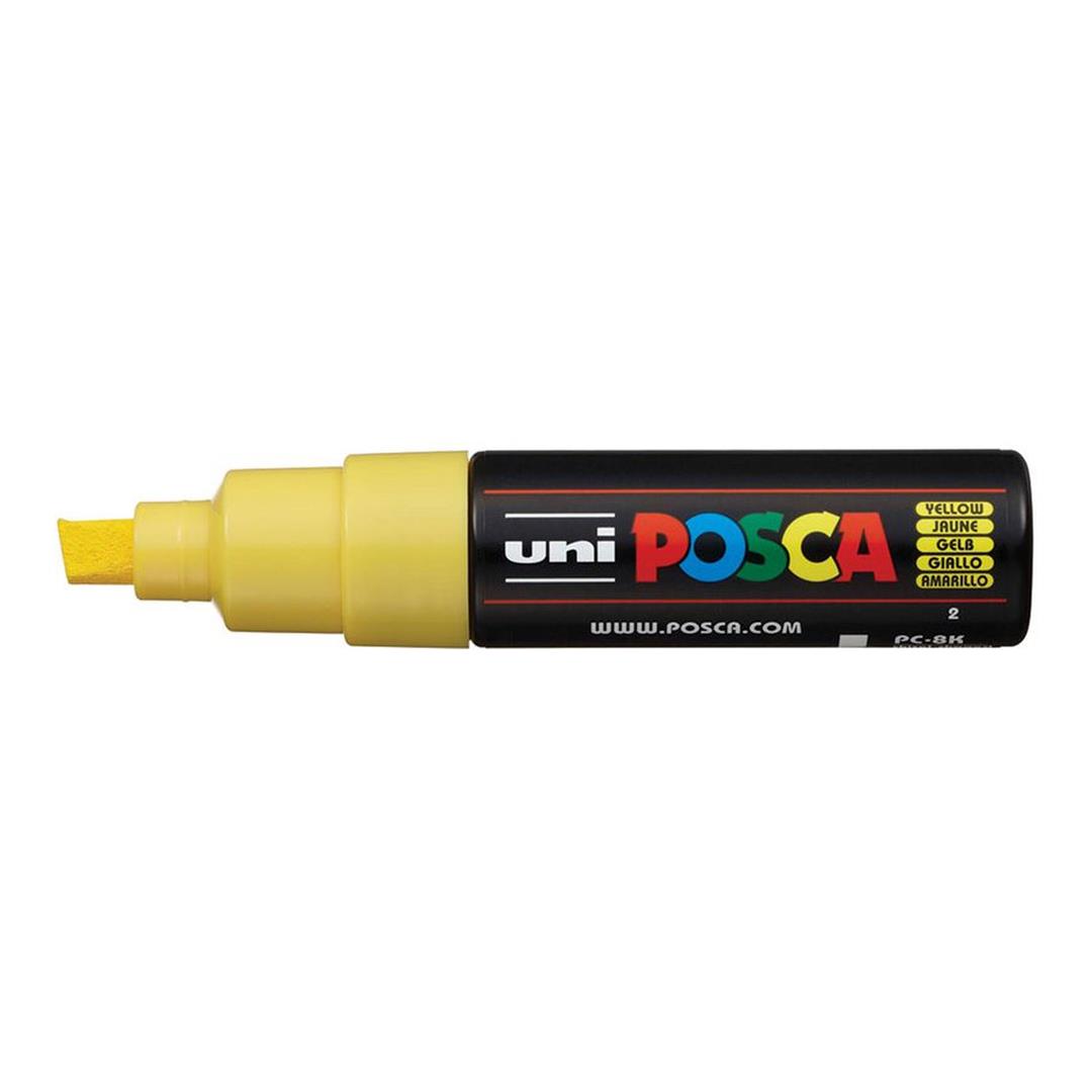 POSCA PC-8K Broad Chisel Tip 8.0mm Water Based Paint Marker - Yellow 6-pack WBM-PC8K-YEL