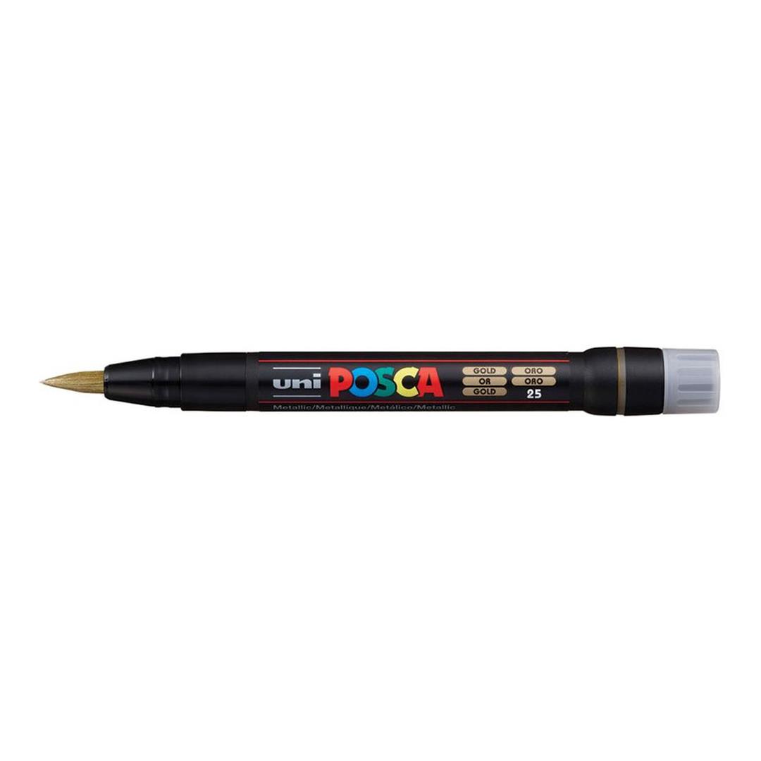 POSCA PCF-350 Brush Tip Water Based Marker - Gold 5-pack WBM-PCF350-GLD