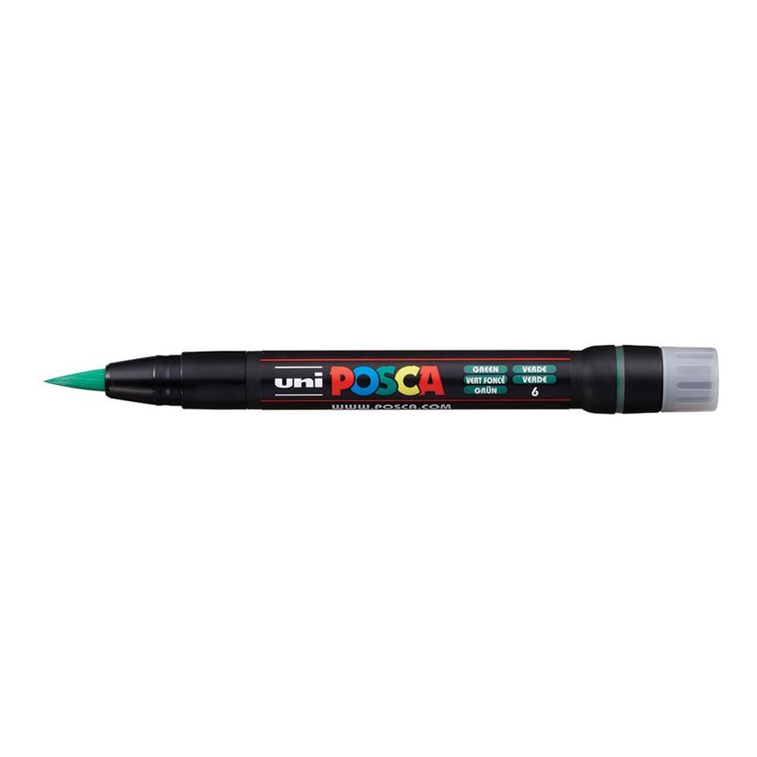 POSCA PCF-350 Brush Tip Water Based Marker - Green 5-pack WBM-PCF350-GRN
