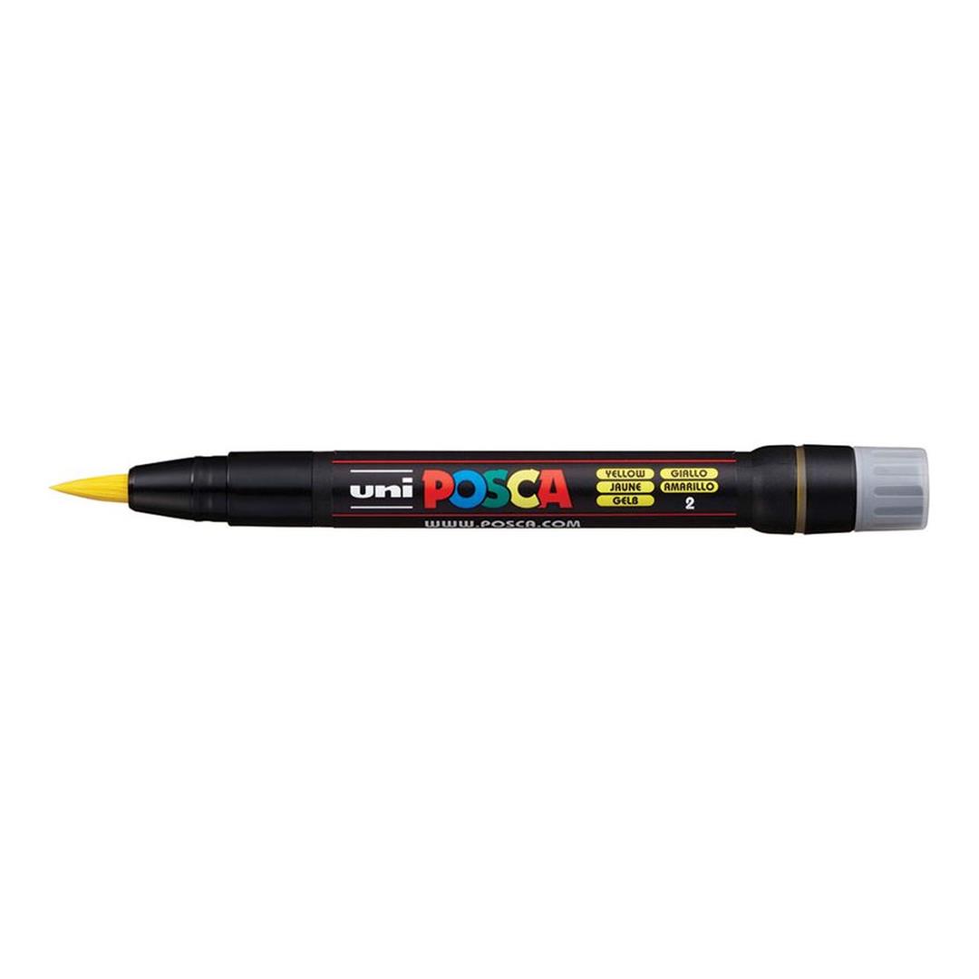 POSCA PCF-350 Brush Tip Water Based Marker - Yellow 5-pack WBM-PCF350-YEL