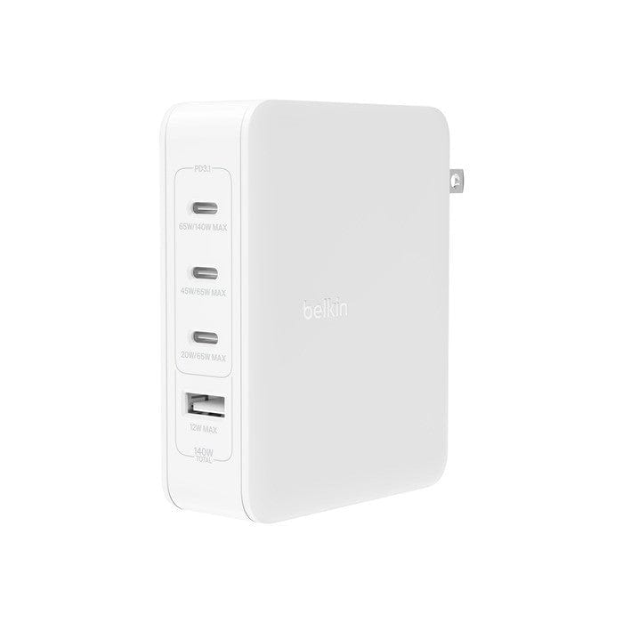 Belkin BoostCharge Pro 140W AC 4-port GaN Universal Wall Charger - White WCH014BTWH