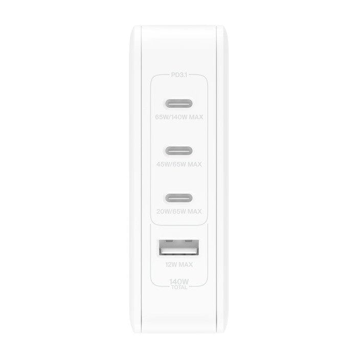 Belkin BoostCharge Pro 140W AC 4-port GaN Universal Wall Charger - White WCH014BTWH