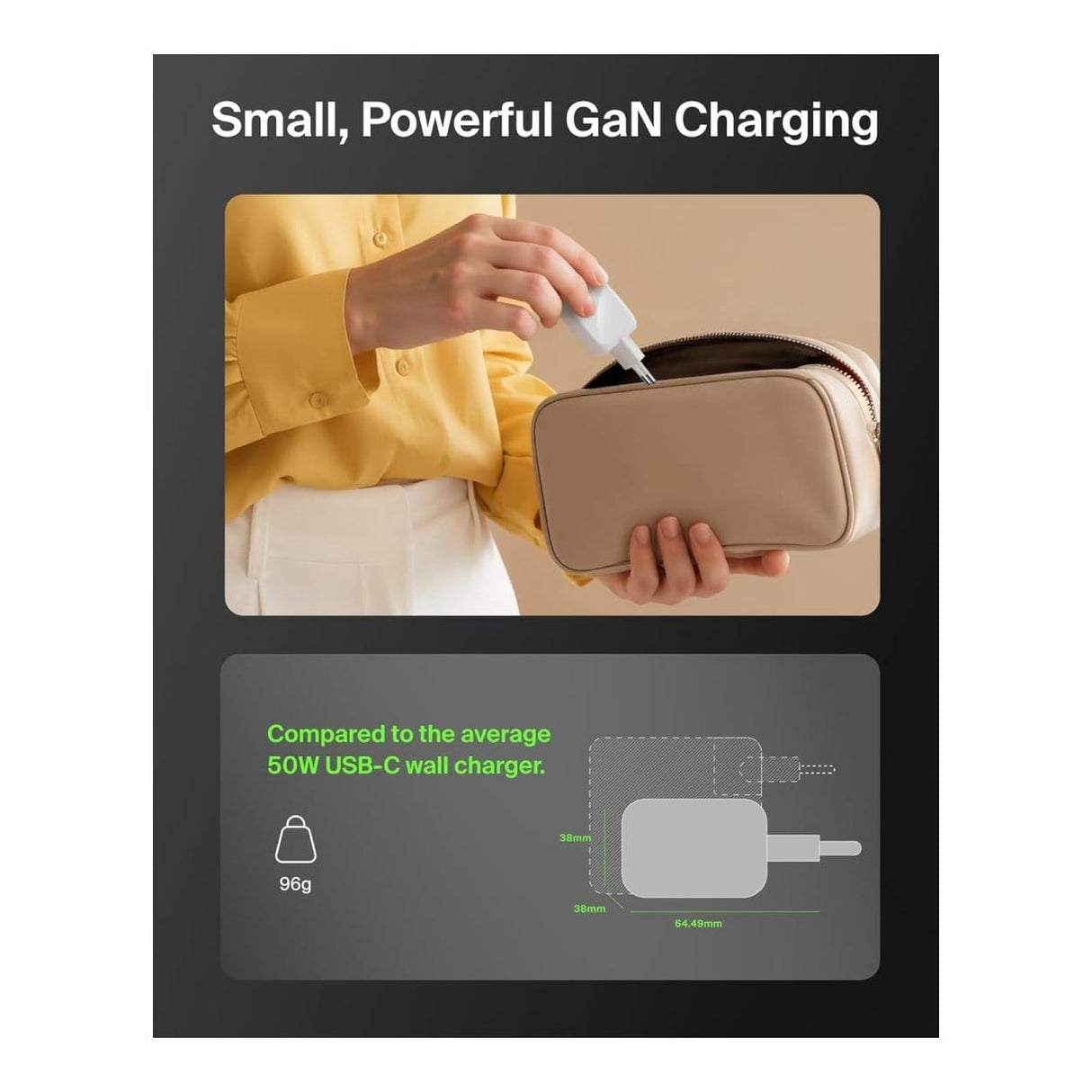 Belkin 50W Dual Type-C GaN Charger White WCH019KQWH