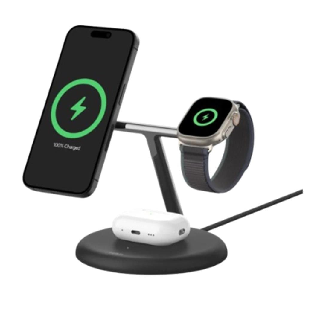 Belkin BoostCharge Pro 3-in-1 Magnetic Wireless Charging Stand Black WIZ023VFBK