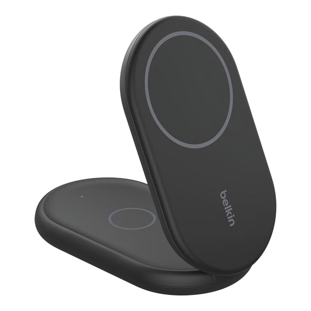 Belkin BoostCharge 2-in-1 Convertible Magnetic Foldable Wireless Charger Stand - Black WIZ028VFBK
