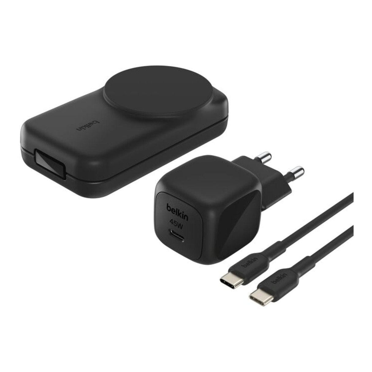 Belkin UltraCharge 25W 3-in-1 Qi2 Square Magnetic Charger Black WIZ036KQBK