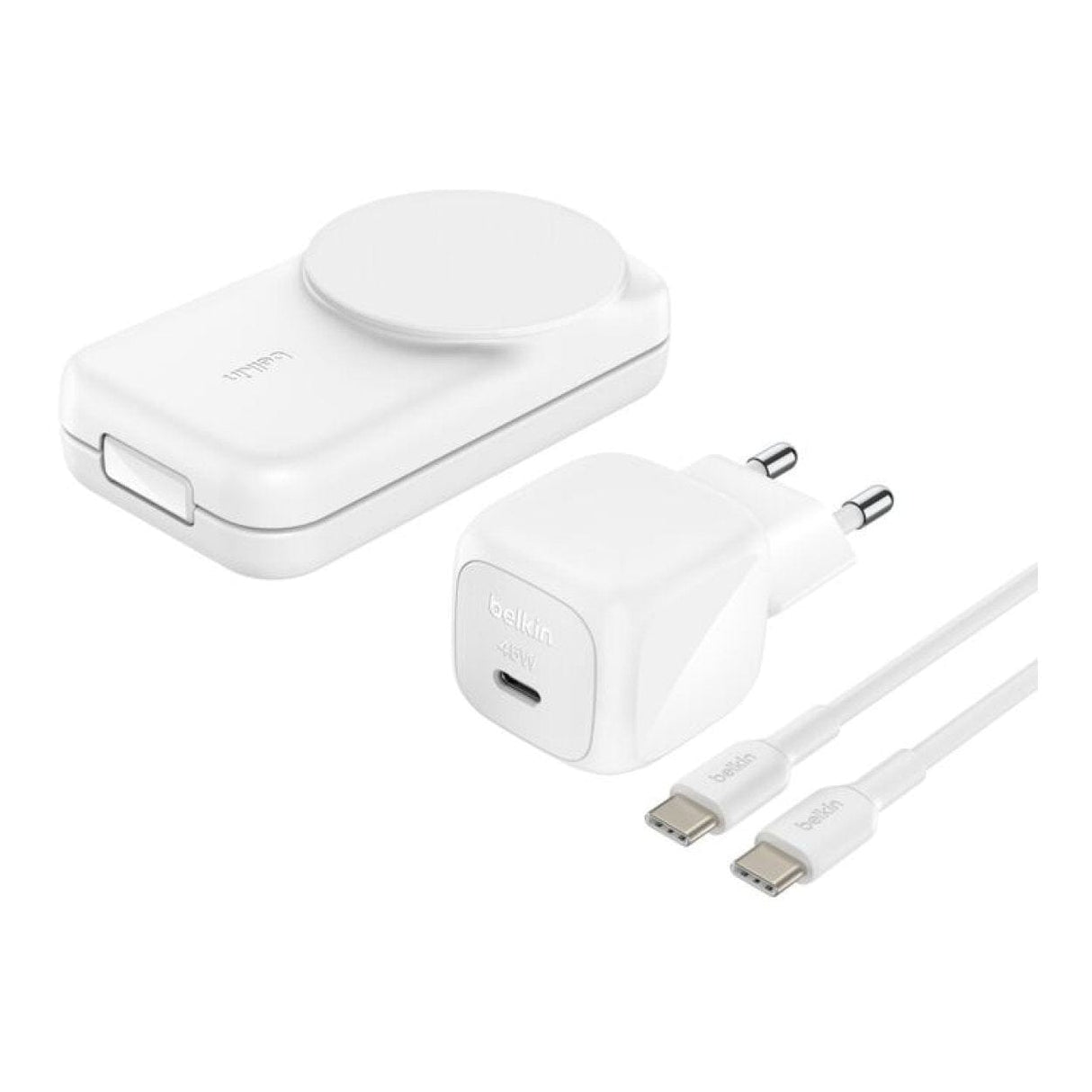 Belkin UltraCharge 25W 3-in-1 Qi2 Square Magnetic Charger White WIZ036KQWH