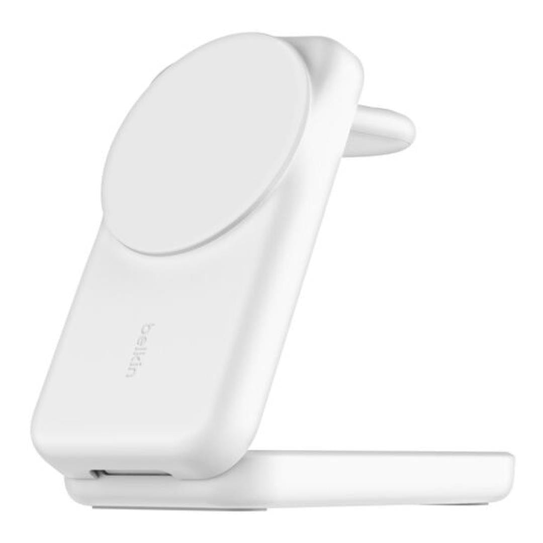 Belkin UltraCharge 25W 3-in-1 Qi2 Square Magnetic Charger White WIZ036KQWH