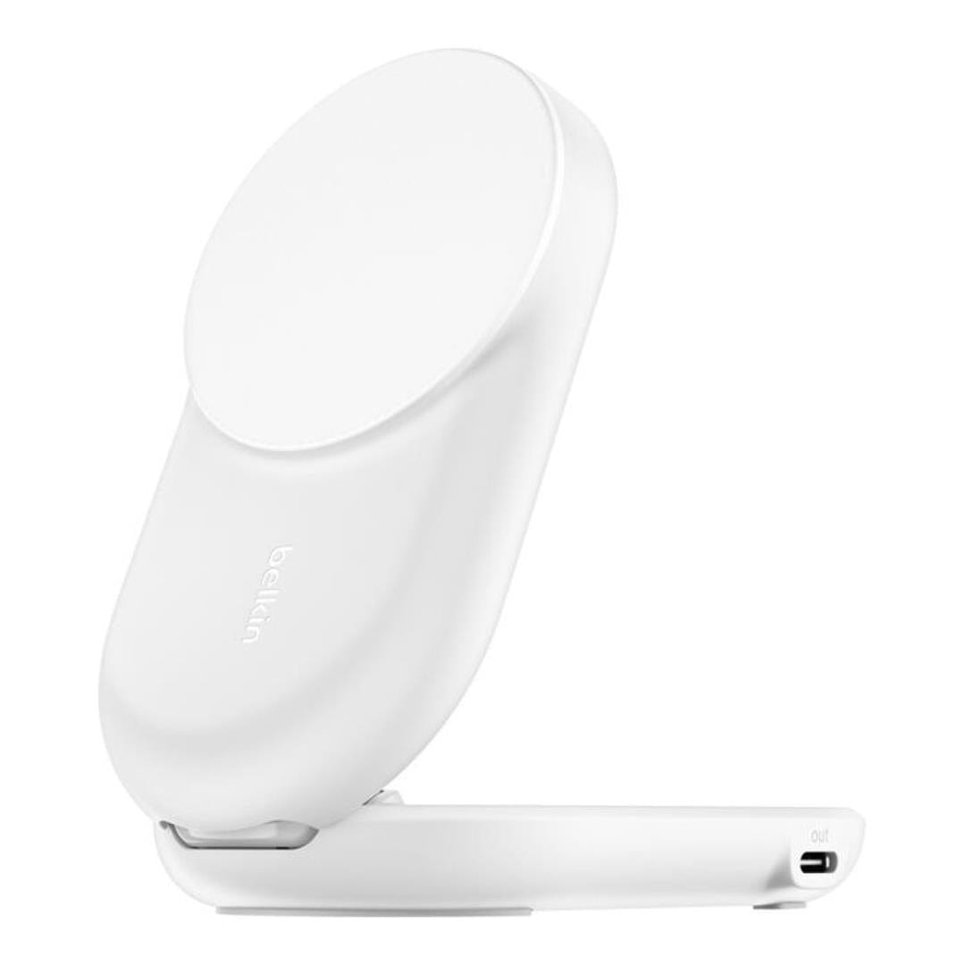 Belkin UltraCharge 25W 2-in-1 Qi2 Round Magnetic Charger White WIZ039KQWH