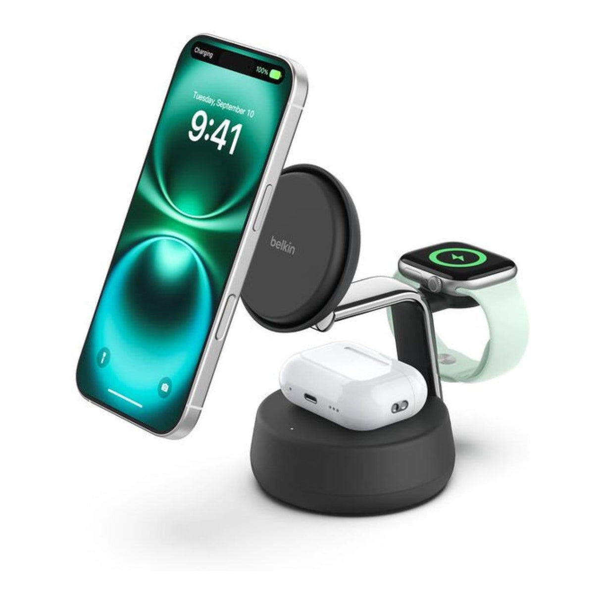 Belkin UltraCharge Pro 25W 3-in-1 Qi2 Magnetic Charger Charcoal WIZ040KQCH