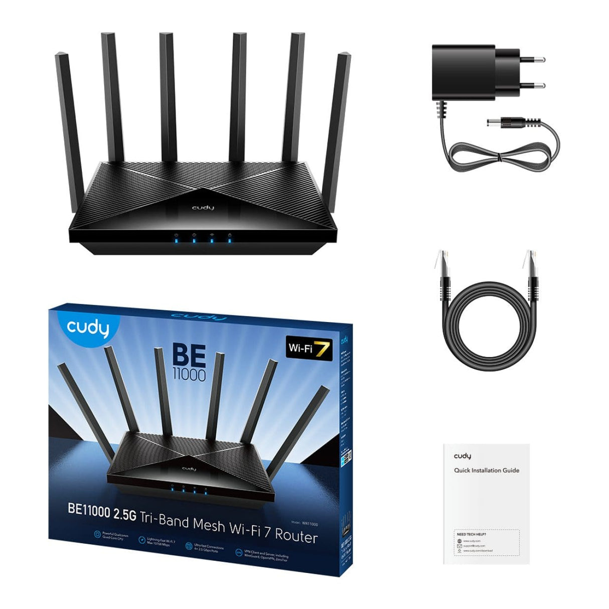 Cudy WR11000 BE11000 2.5G Tri-band Wi-Fi 7 Mesh Router