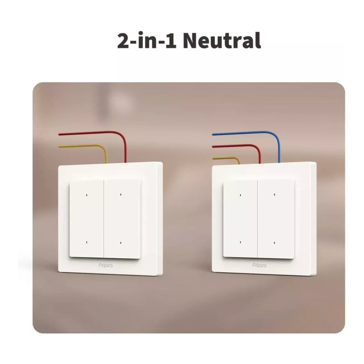 Aqara Light Switch H2 EU - 2 in 1 With Neutral and No Neutral 4 Buttons 2 Channels WS-K08D