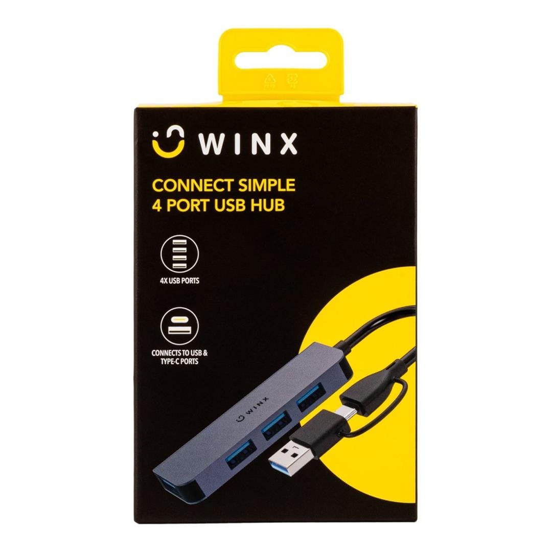 Winx CONNECT Simple 4-in-1 to Type-C USB Hub Silver WX-HB109