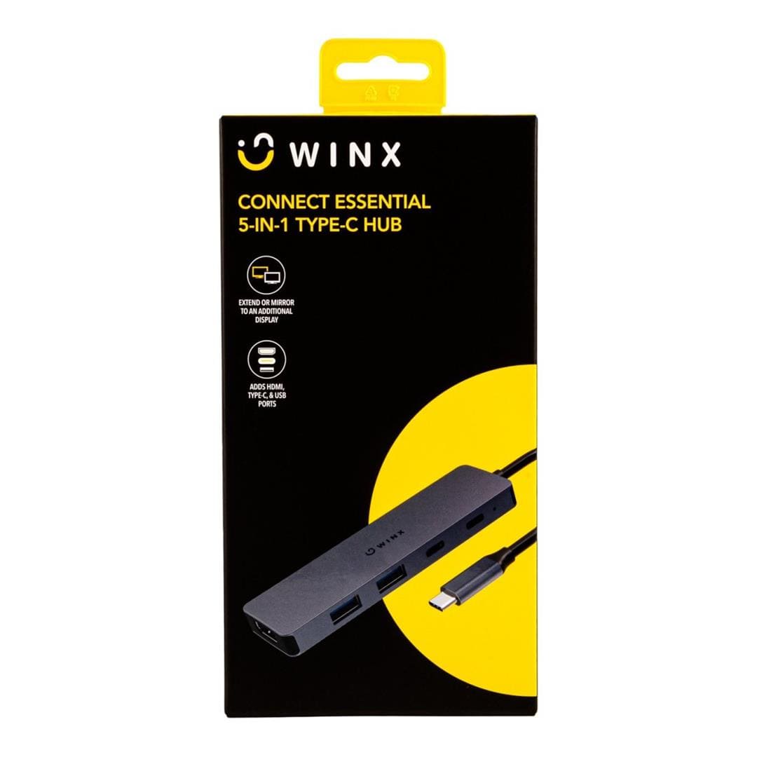 Winx CONNECT Essential 5-in-1 to Type-C Hub Silver WX-HB110
