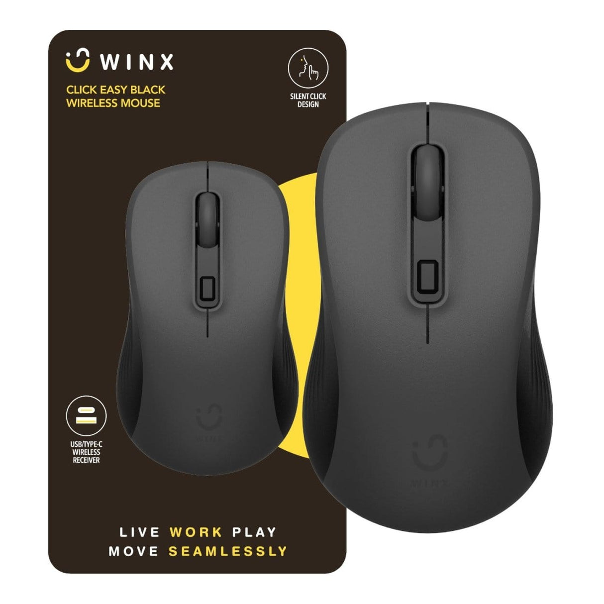 WINX CLICK Easy 1600DPI 2.4GHz Wireless Mouse Black WX-KB108