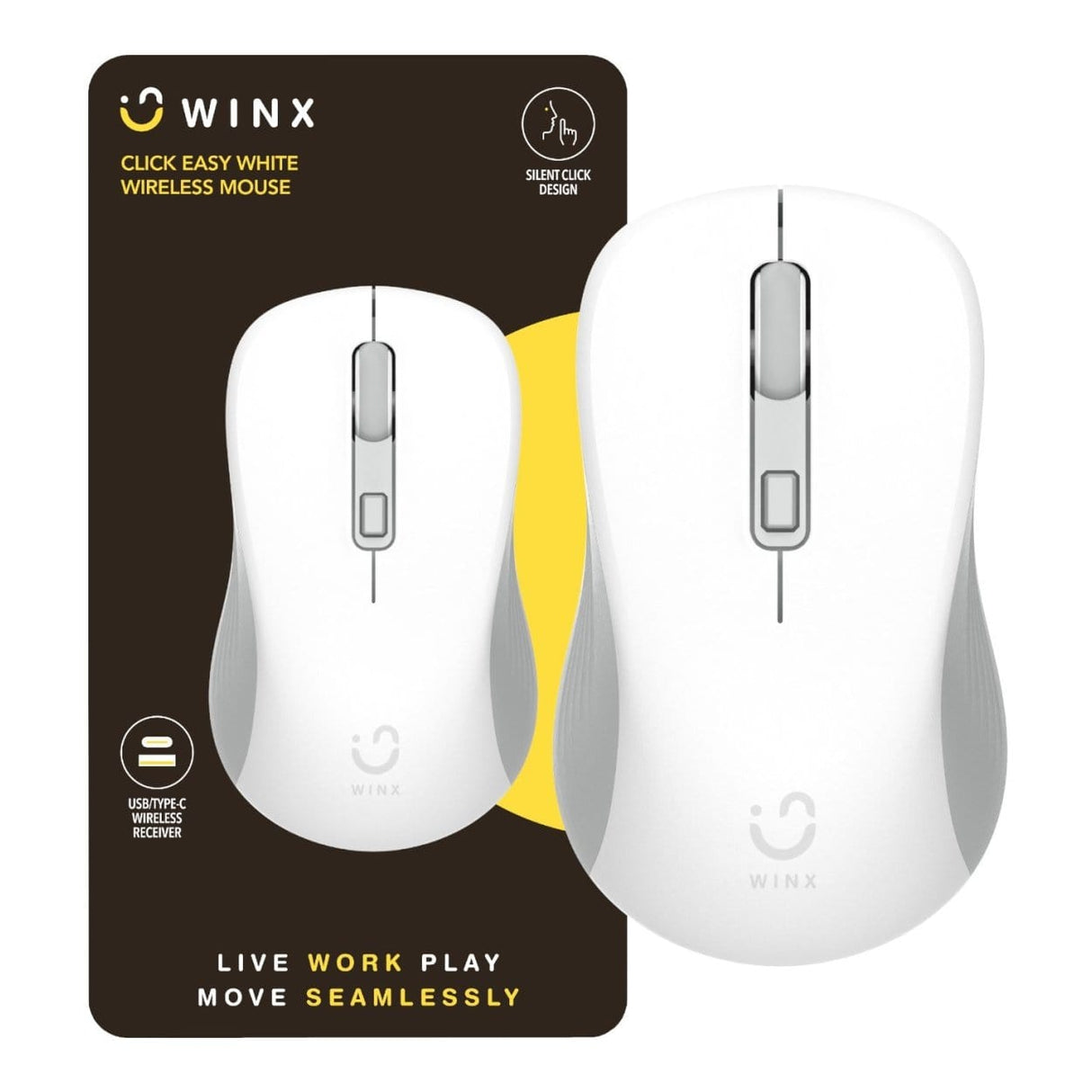 WINX CLICK Easy 1600DPI 2.4GHz Wireless Mouse White WX-KB109
