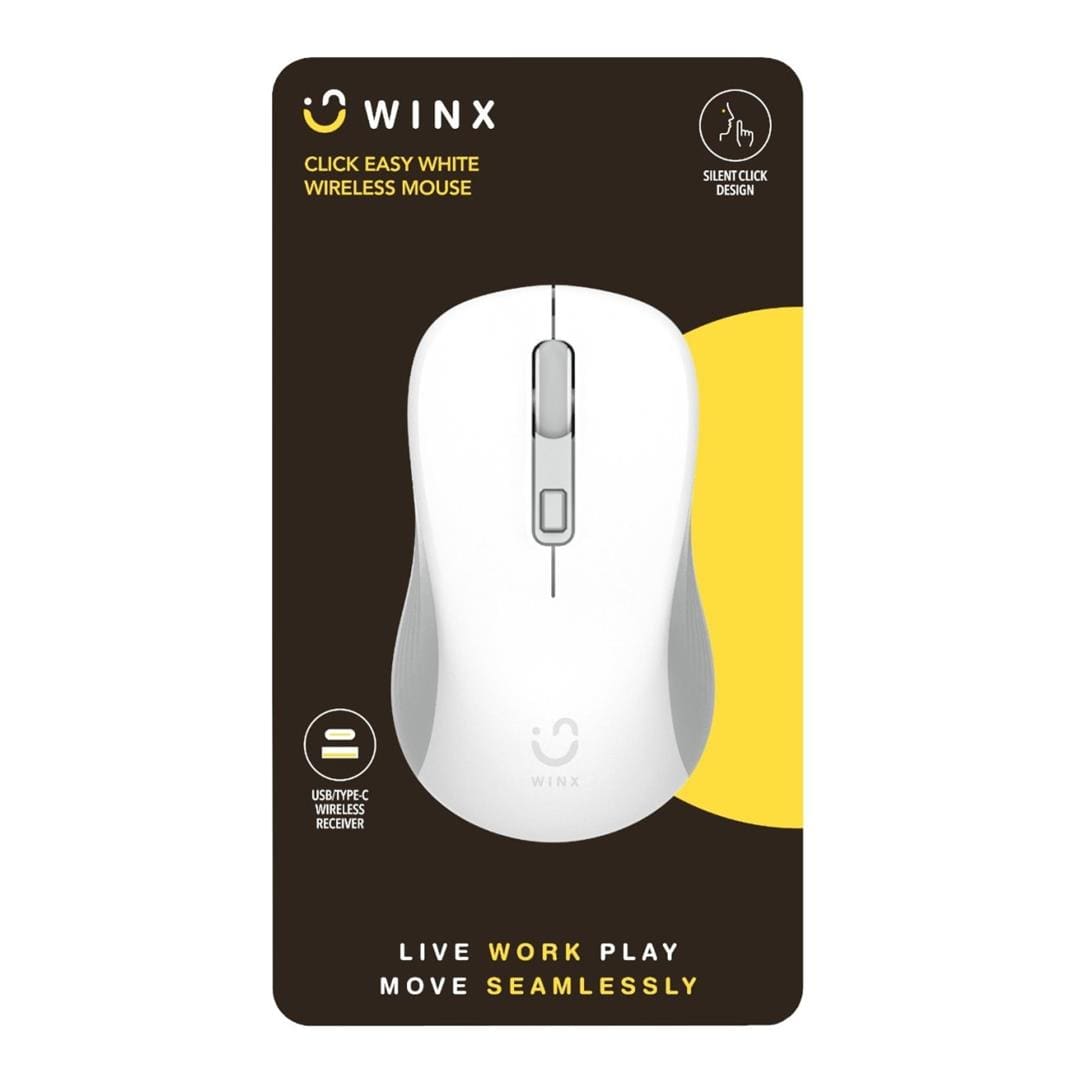 WINX CLICK Easy 1600DPI 2.4GHz Wireless Mouse White WX-KB109