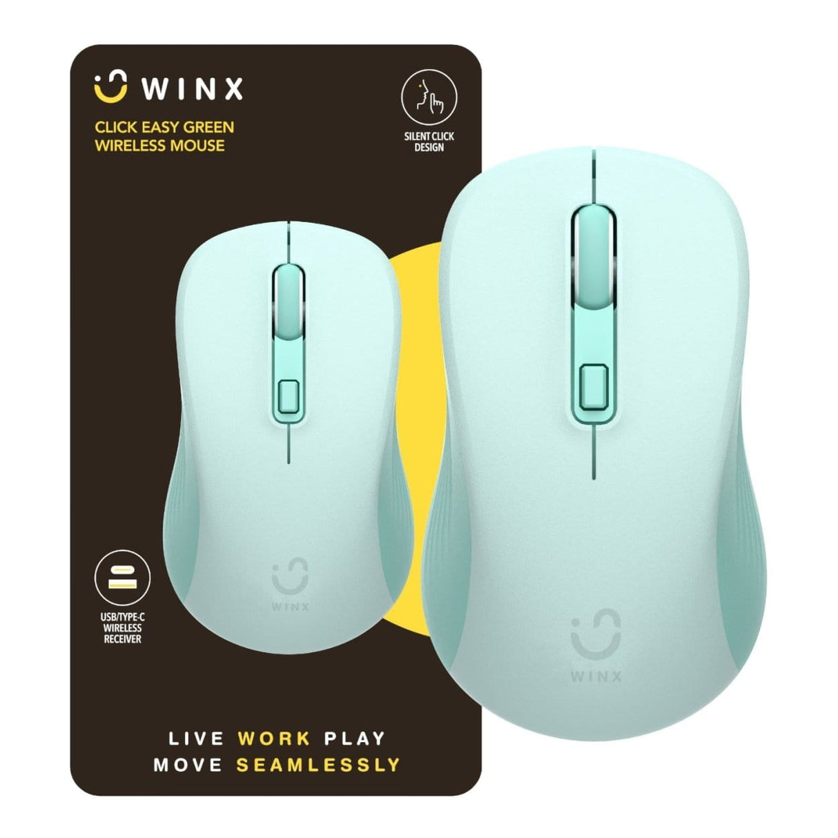 WINX CLICK Easy 1600DPI 2.4GHz Wireless Mouse Green WX-KB112