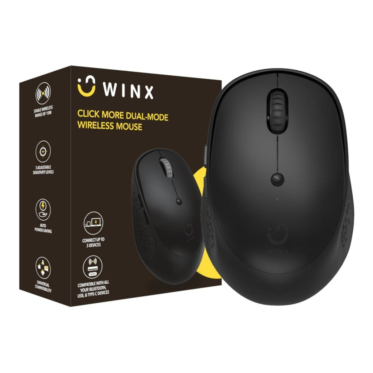 WINX CLICK More Dual-Mode Wireless Mouse Black WX-KB113