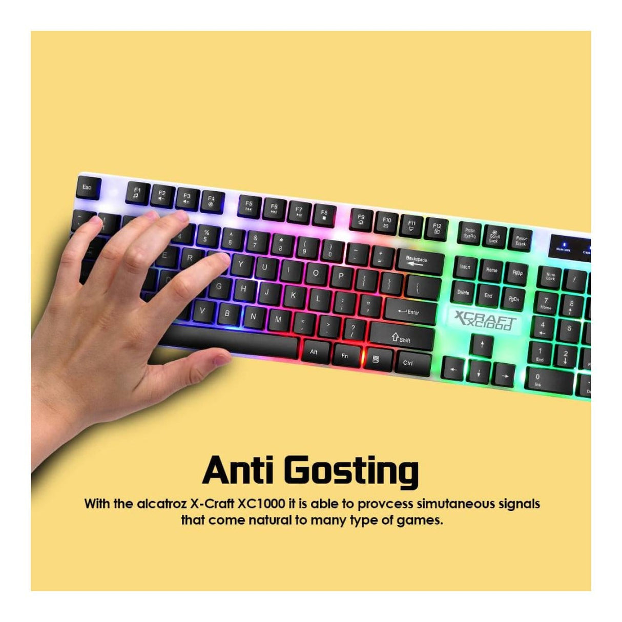 Alcatroz X-Craft XC 1000 Gaming USB Wired Keyboard and Mouse Combo Black XC1000BLK