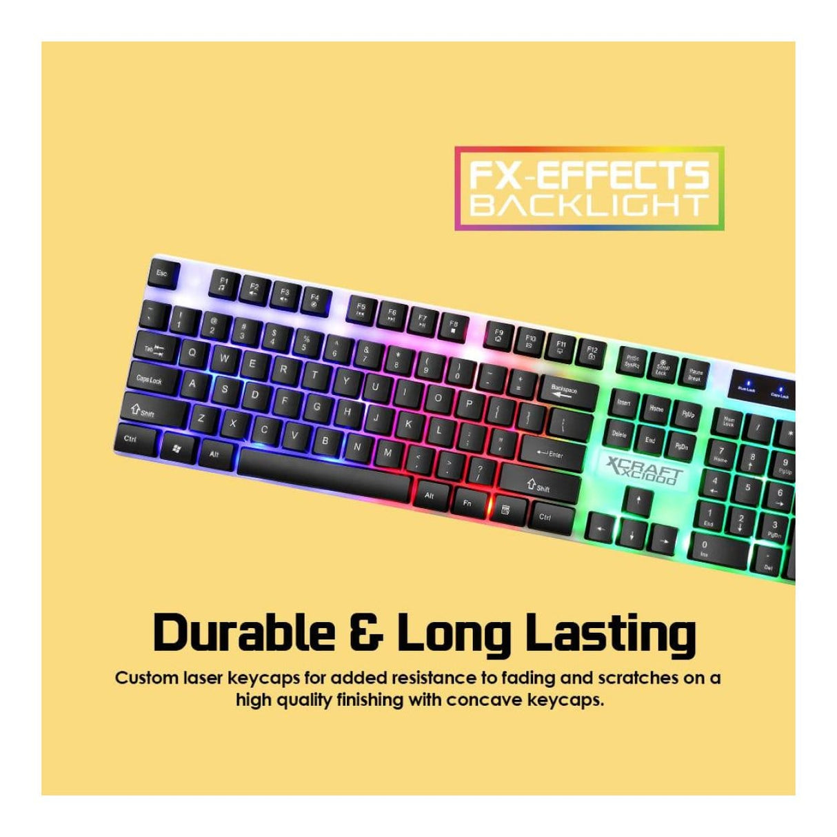 Alcatroz X-Craft XC 1000 Gaming USB Wired Keyboard and Mouse Combo Black XC1000BLK
