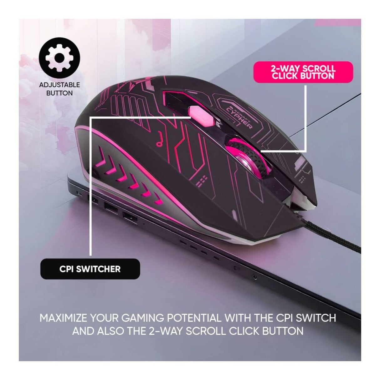 Alcatroz X-Craft Classic Wired Gaming Mouse Cypher XCRAFTCYPHER
