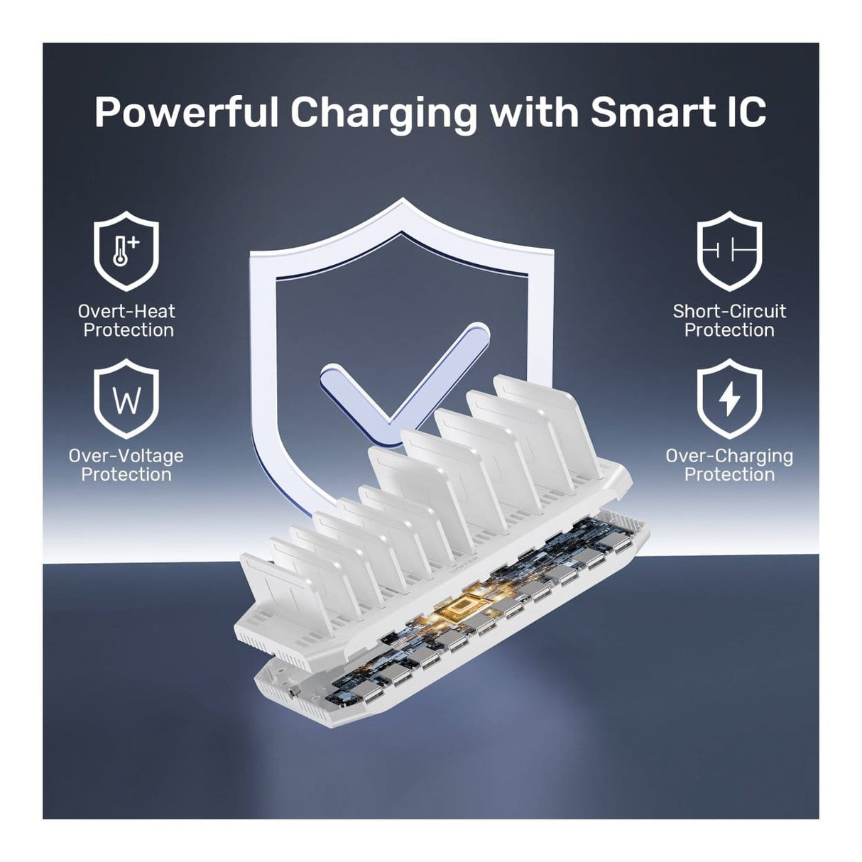 Unitek Y-2190D01-EU 10-port 60W USB Charging Station White