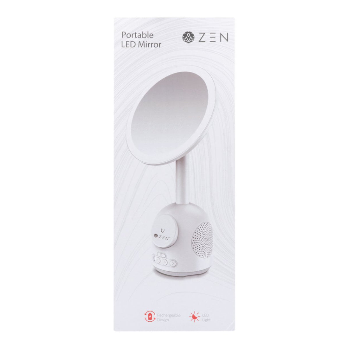 ZEN Unify Series 15W Wireless Phone Charger with Bluetooth Speaker Clock and Mirror White ZN-8405-WT