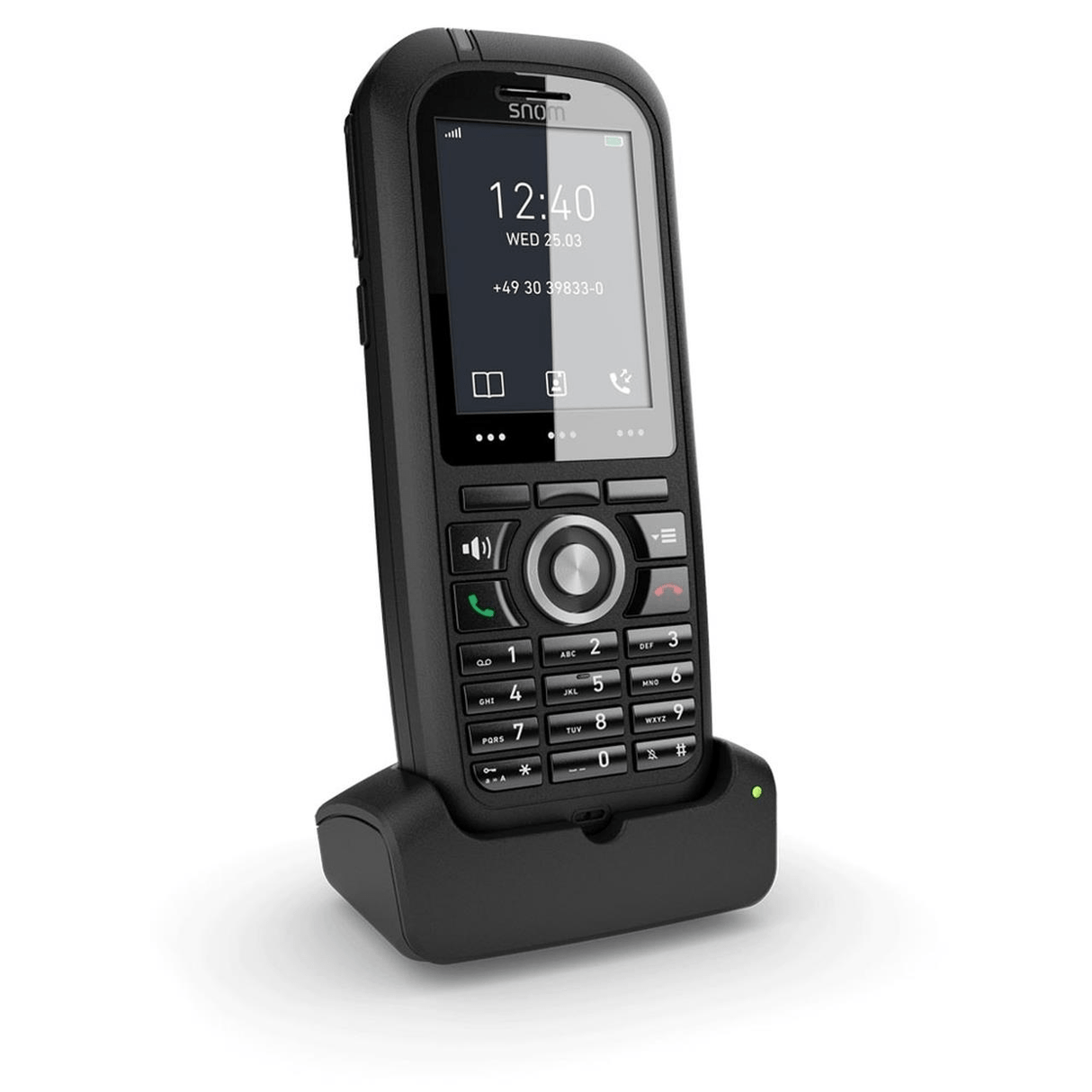 Snom M80 DECT telephone handset Caller ID Black Ruggedized SIP Phone with Charging Base 4424