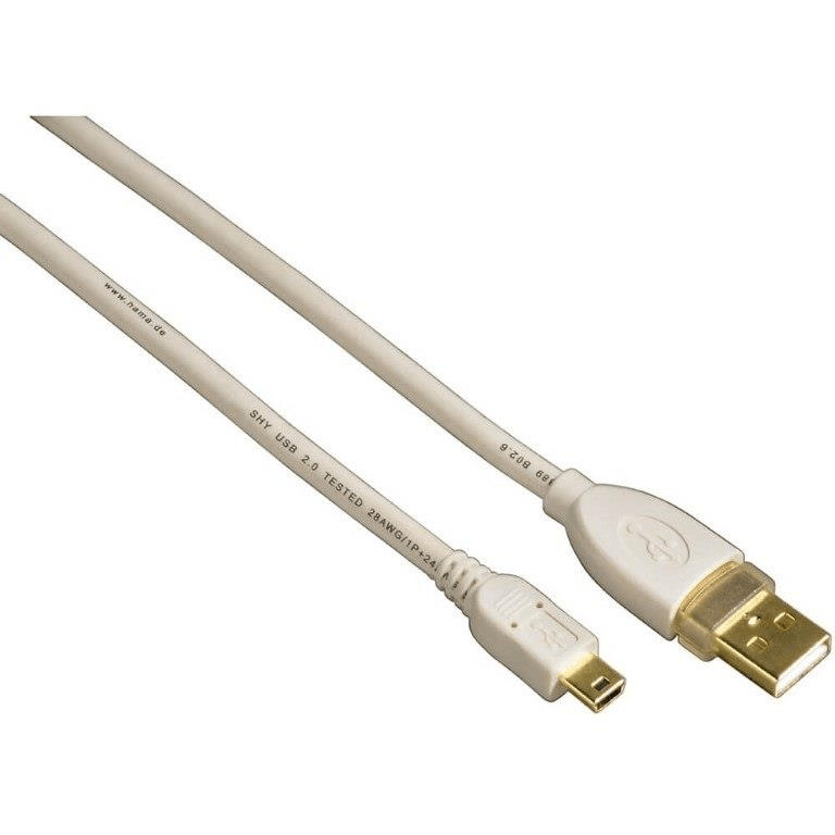 Hama USB 2.0 to Mini USB Cable 1.8m White 00078468