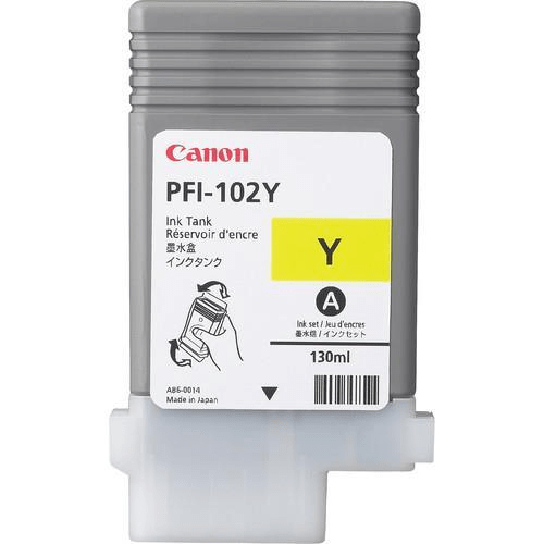 Canon PFI-102Y Yellow Printer Ink Tank Cartridge Original 0898B001 Single-pack