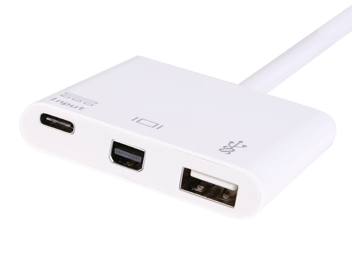 Equip USB Type C to Mini DisPlayPort Female/USB A Female/PD Adapter