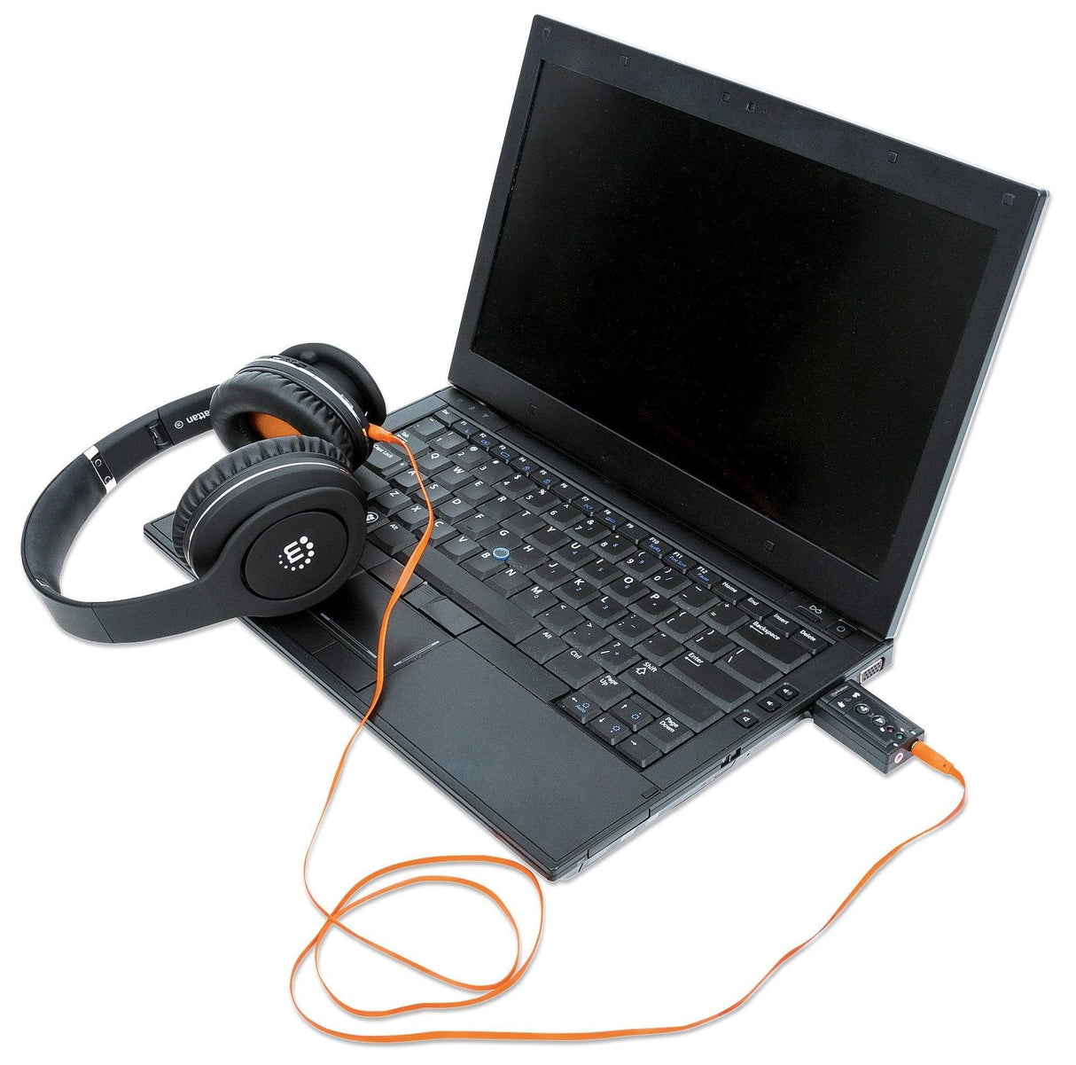 Manhattan USB-A Sound Adapter, USB-A to 3.5mm Mic-in and Audio-Out Ports