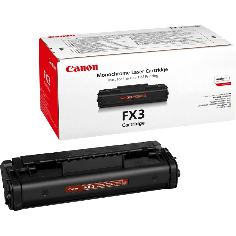 Canon FX-3 Black Toner Cartridge 2,700 Pages Original 1557A003 Single-pack
