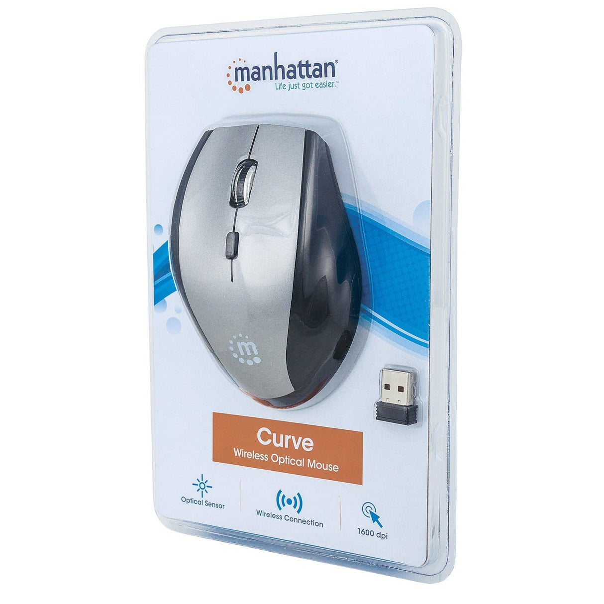Manhattan Curve Wireless Mouse Grey 179379