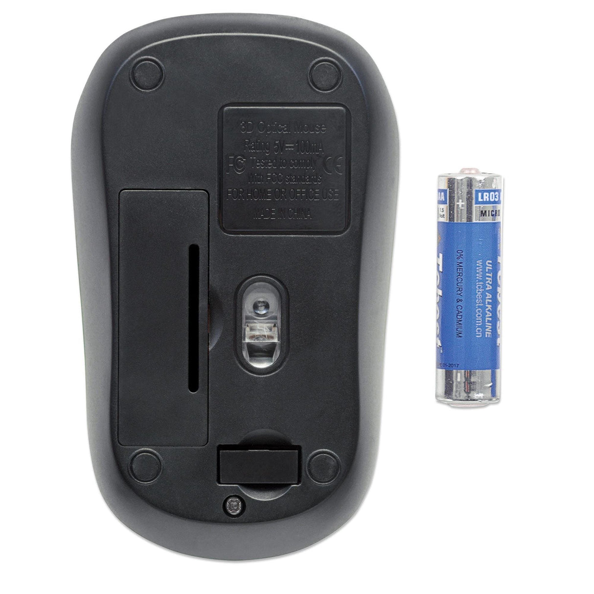 Manhattan Success Wireless Mouse Black/Blue 1000dpi 2.4Ghz up to 10m USB Optical 179416