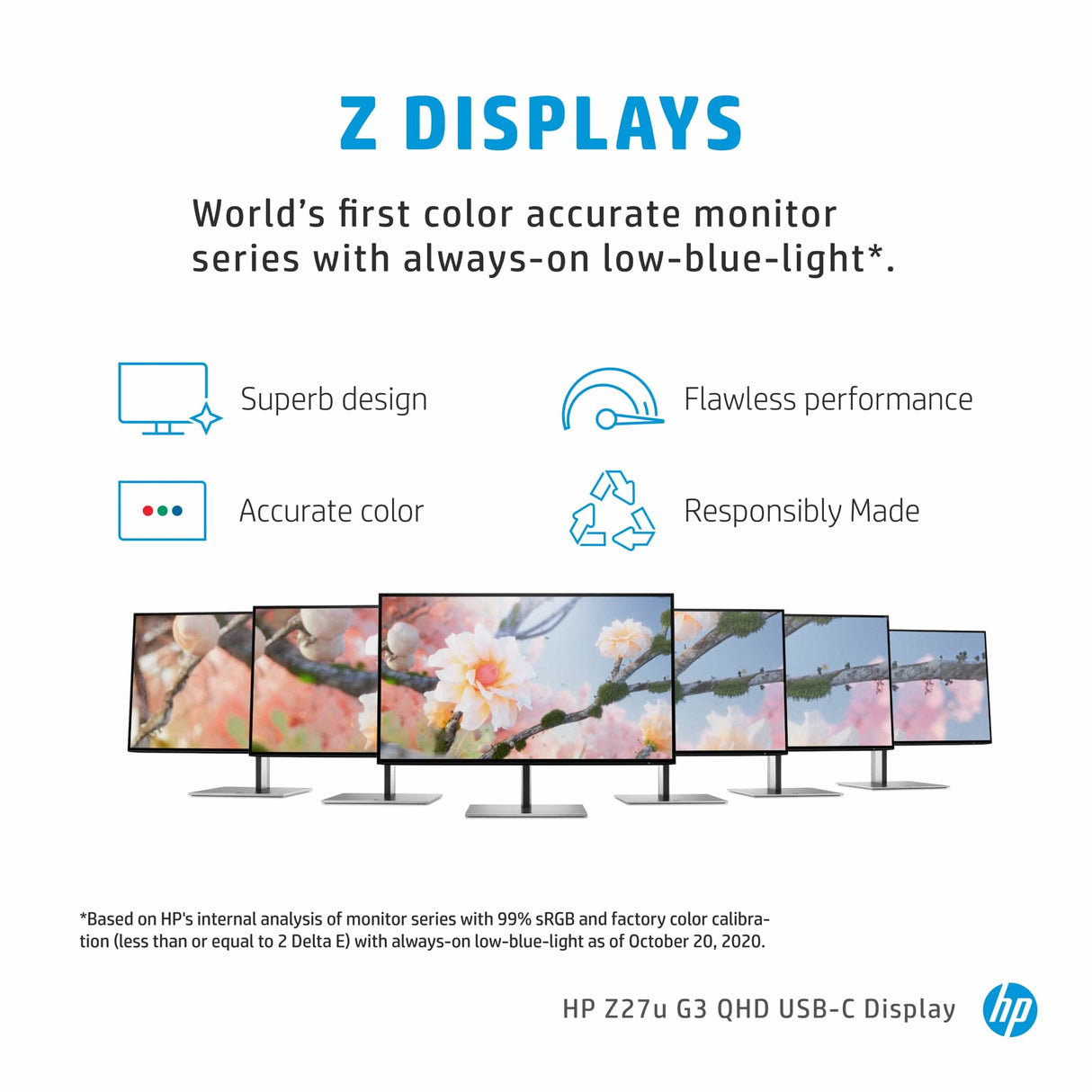 HP Z27u G3 27-inch 2560 x 1440p QHD 16:9 60Hz 5ms IPS LED Monitor 1B9X2AA