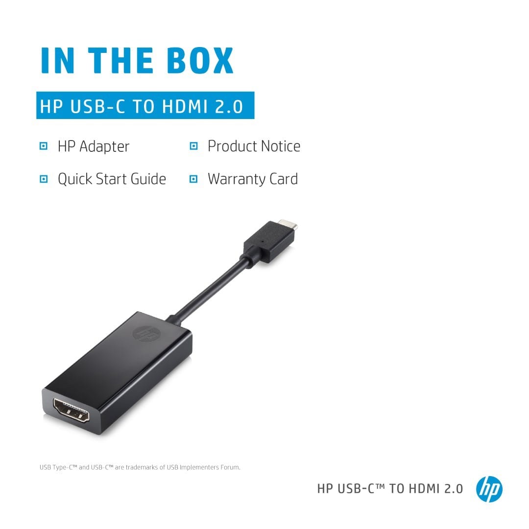 HP USB-C to HDMI 2.0 Adapter 1WC36AA