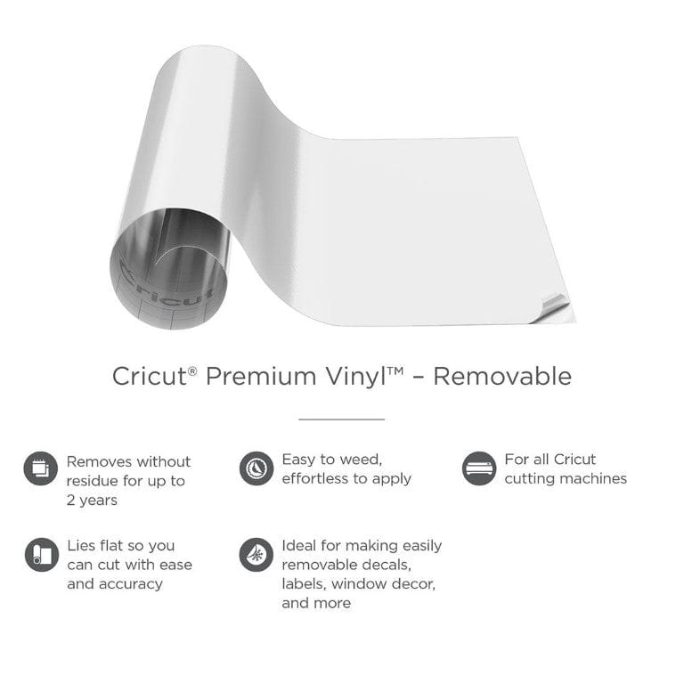 Cricut Premium Vinyl 30x122cm 1-sheet White Removable 2004297