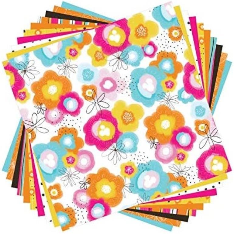 Cricut Deluxe Paper Vibrant Flowers 30x30cm 10-sheets 2004409