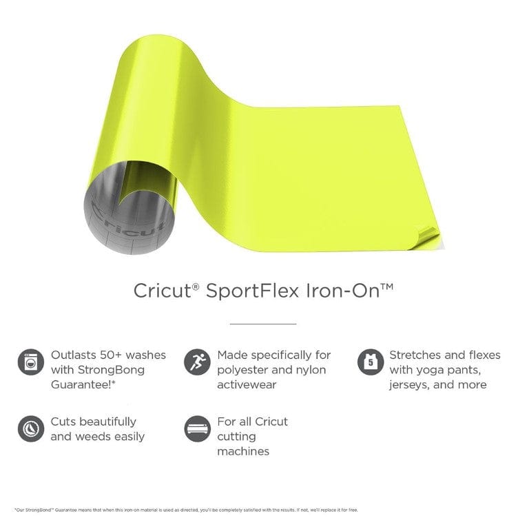 Cricut Sportflex Iron-On 30x61cm 1-sheet Neon Yellow 2004451