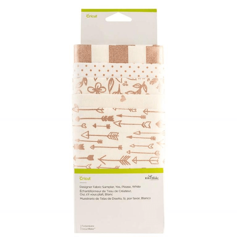 Cricut Designer Fabric Sampler 30x66cm 5-sheet Yes Please White 2004673