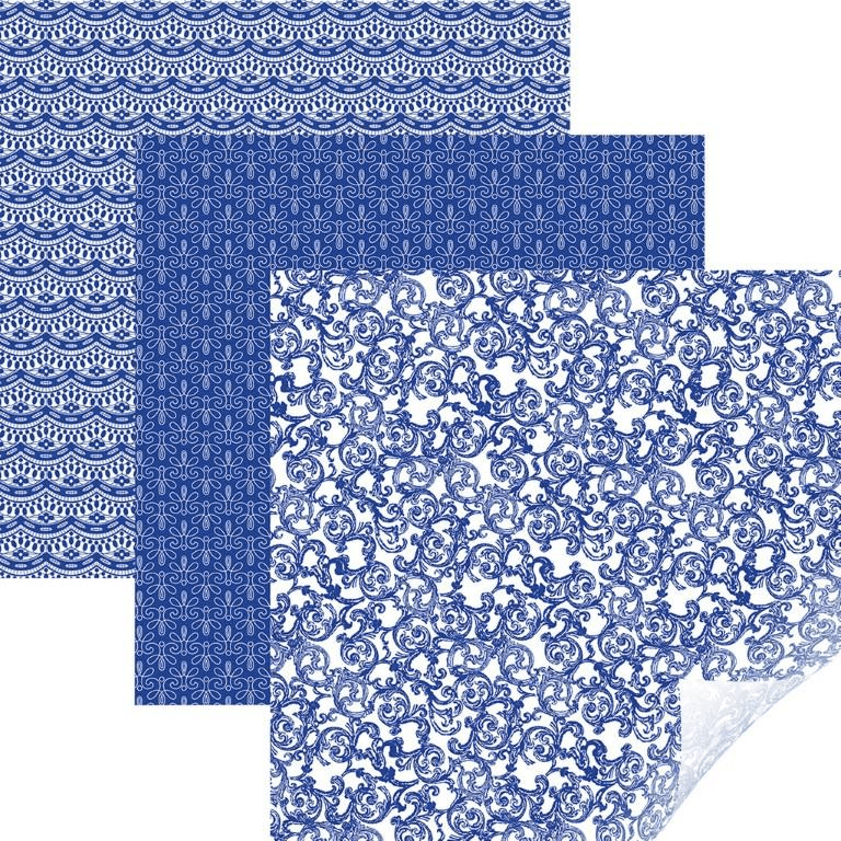 Cricut Patterned Iron-On Sampler 30x43cm 3-sheet Filigree Blue 2004910