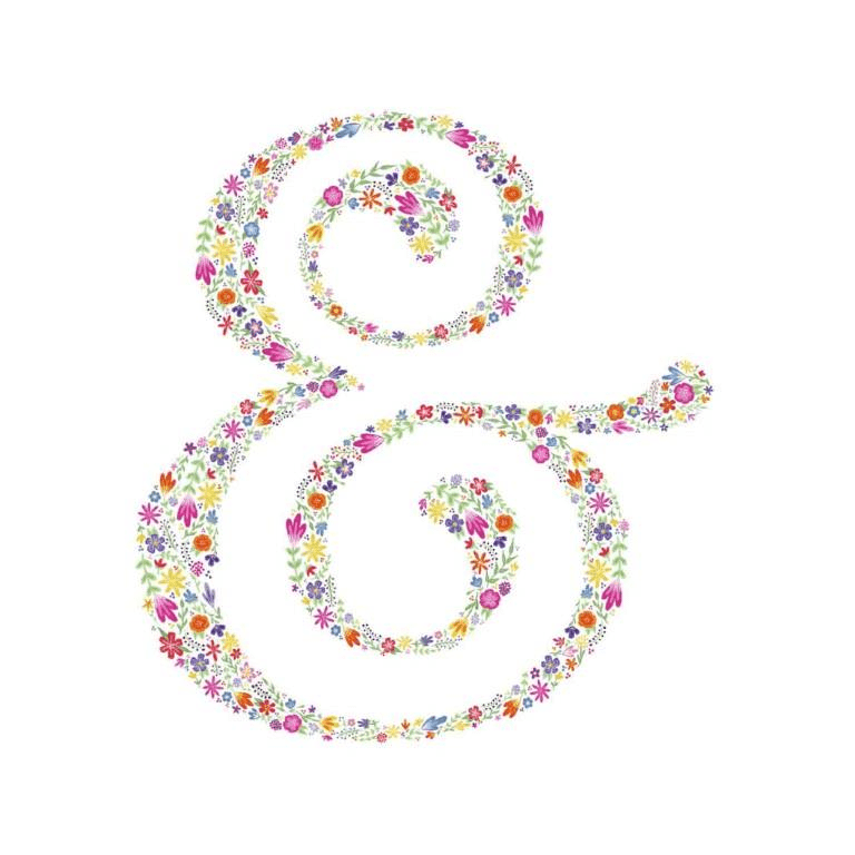 Cricut Iron-On Designs 1-sheet Large Floral Ampersand 2004927