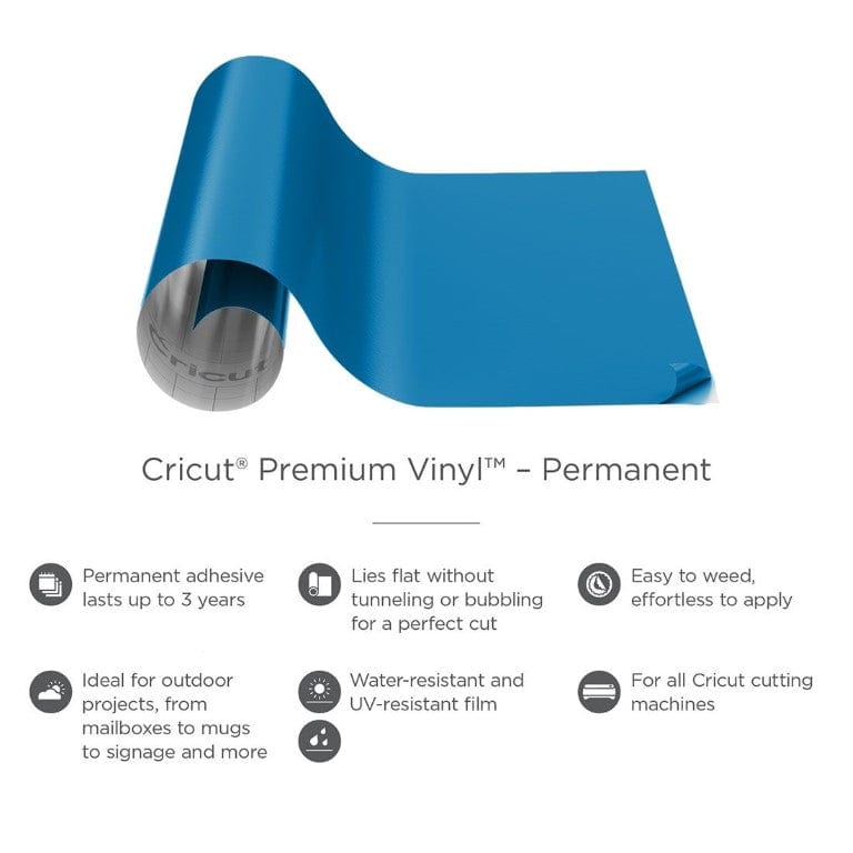 Cricut Premium Vinyl Permanent 30x122cm 1-sheet Medium Blue 2005193