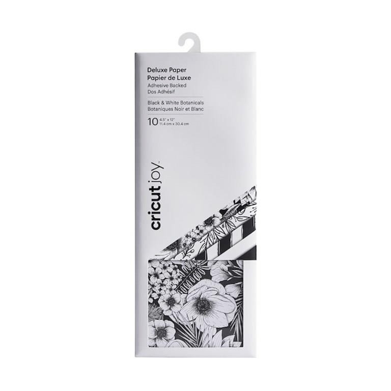 Cricut Joy Adhesive Backed Deluxe Paper 10-sheets Black and White Botanicals 2008049